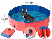 Sweetypet Faltbarer XL-Hundepool mit rutschfestem Boden, Ablassventil, 120x30 cm