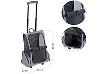 Sweetypet 2in1-Hunde-Trolley und Rucksack mit Sichtfenster, bis 8 kg, anthrazit