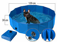 Sweetypet Faltbarer XL-Hundepool mit rutschfestem Boden, 120x30 cm, blau