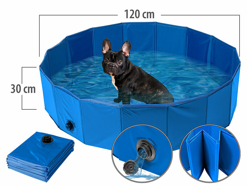 Boden, 120x30 cm, blau XL-Hundepool rutschfestem Sweetypet mit Faltbarer